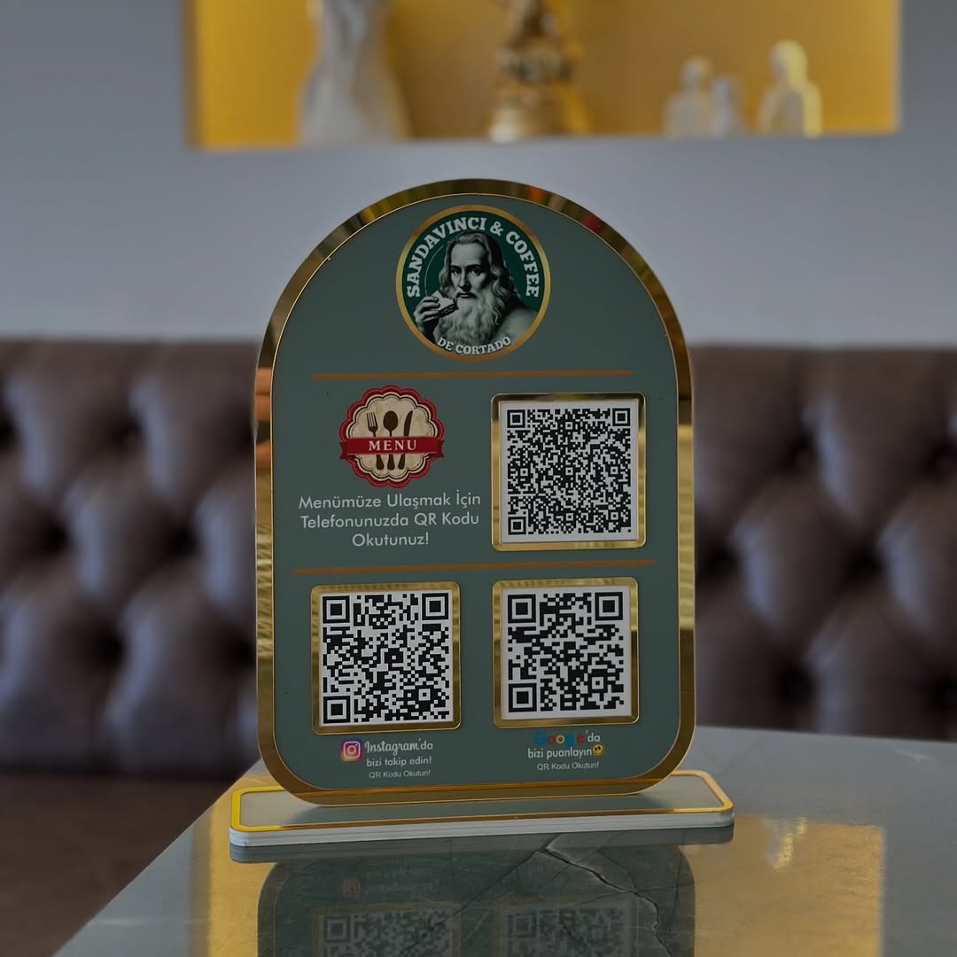 Kafe & Restoran Masa Üstü QR Menü Tabelası | Şık ve Kişiye Özel Tasarım