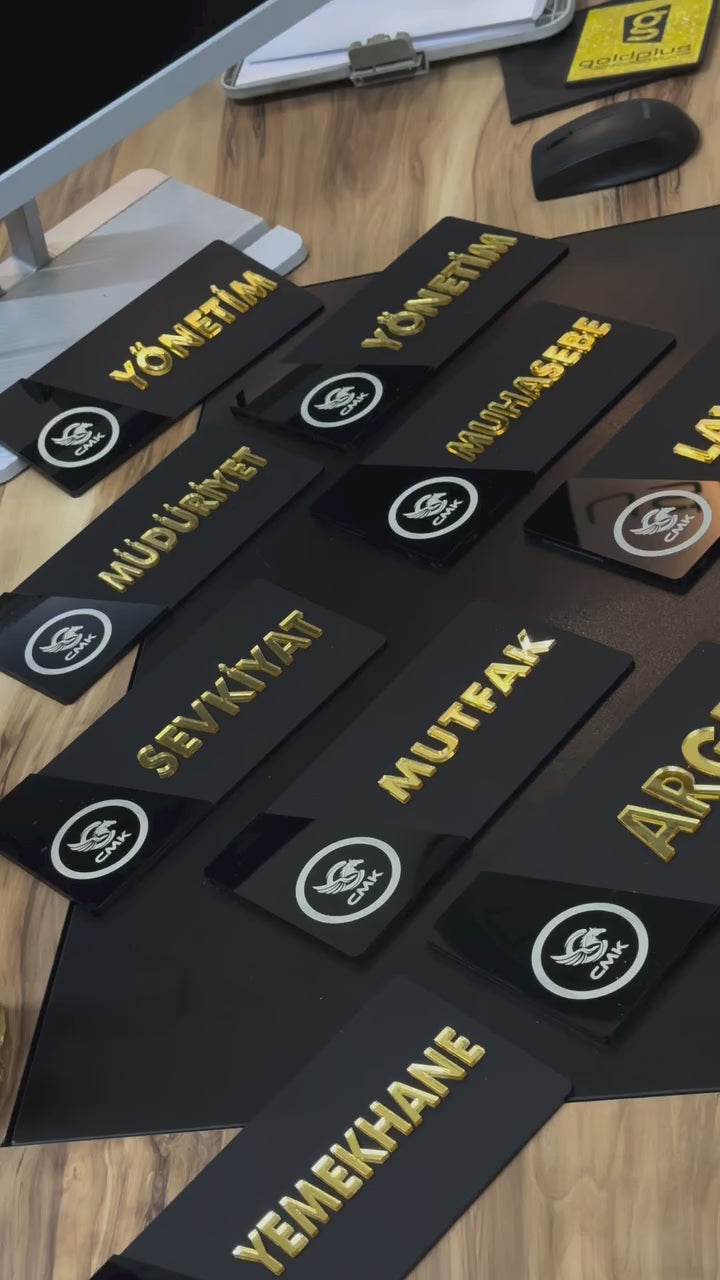 İşletmelere Özel 3D Kapı ve Yönlendirme Levhası | Lazer Kesim – Şık ve Dayanıklı Tasarım